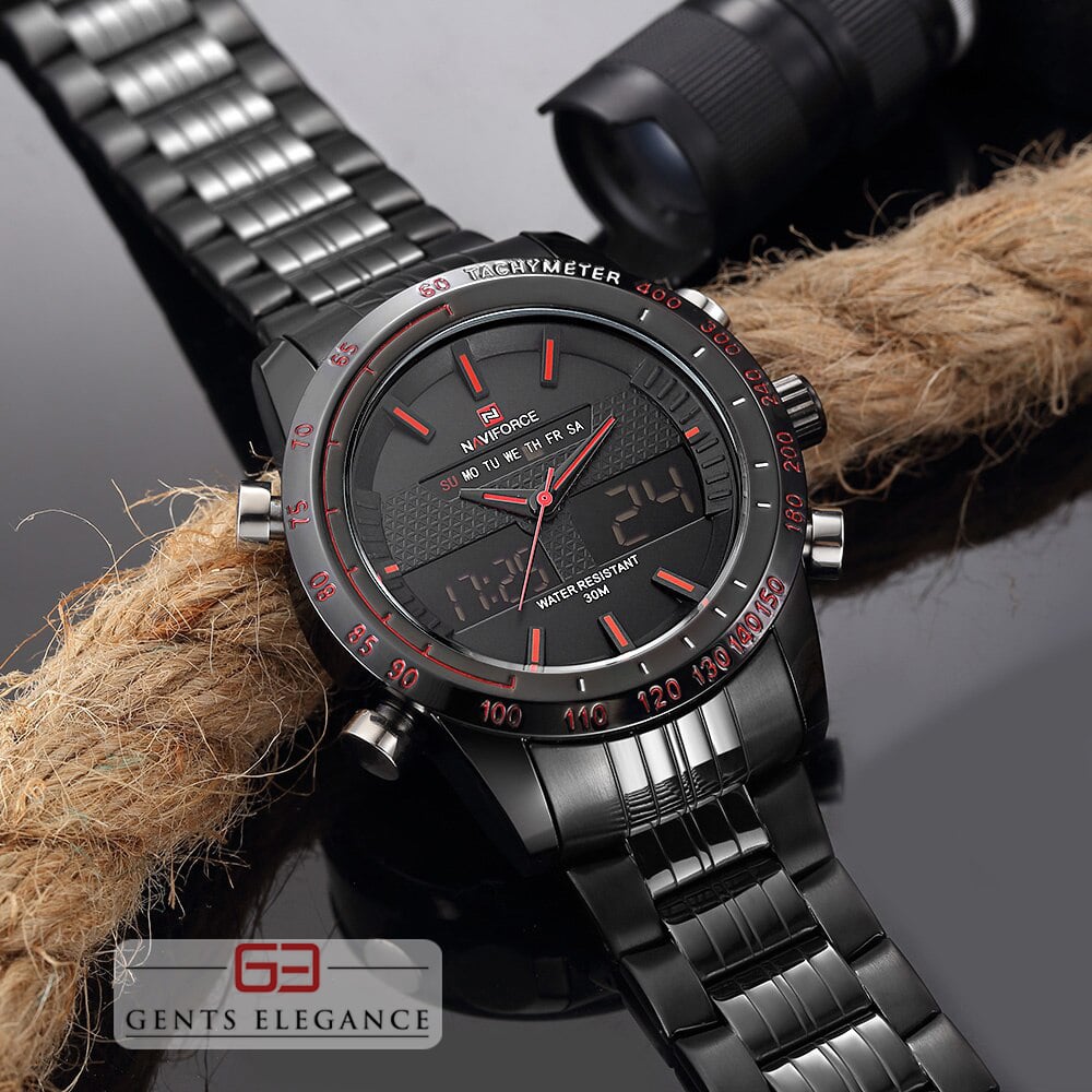 Naviforce NF9024 Black n Red Watch Price In Bangladesh Gents Elegance